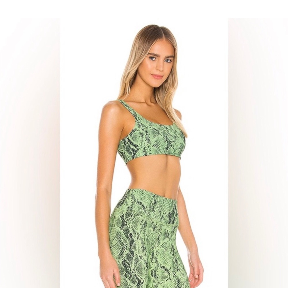 ALO Yoga Green Snake-Print Reptile Leggings Size S NWOT